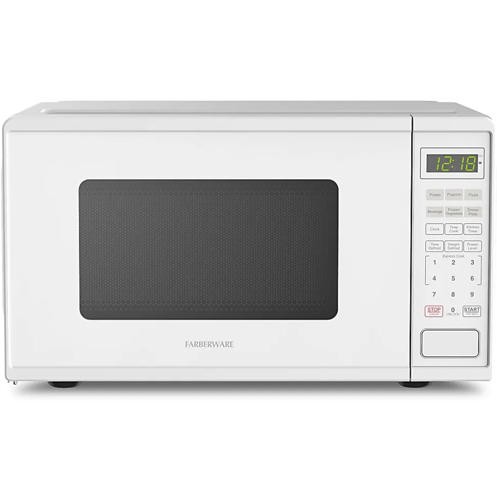 Farberware 900W Microwave Oven, 0.9 Cu. Ft., White, Total Qty 1
