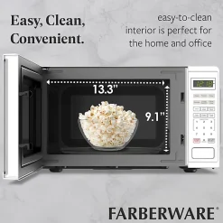 Farberware 900W Microwave Oven, 0.9 Cu. Ft., White, Total Qty 1