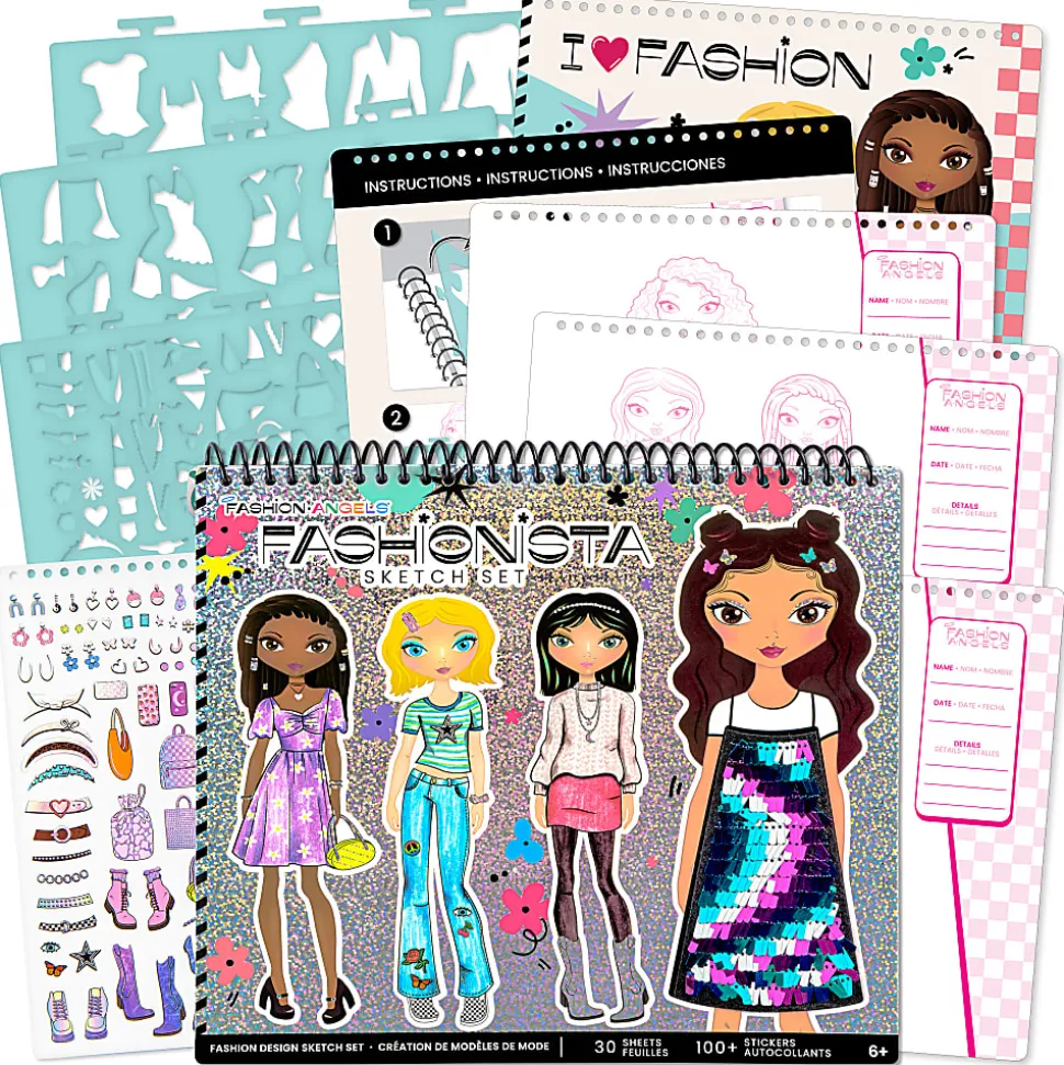 Fashion Angels Fashion Design Sketch Portfolio, 30 Pages