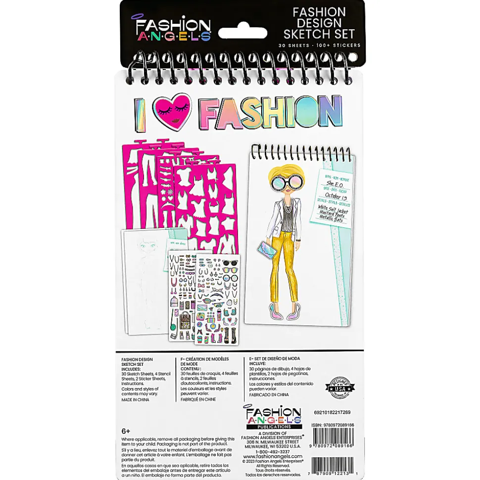 Fashion Angels Fashion Design Sketch Set, Set Of 139 Pieces