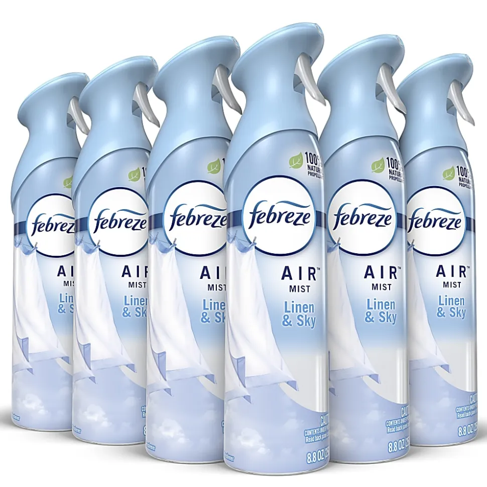 Febreze® Odor-Fighting Air Fresheners, Linen Sky™, 8.8 Oz, Carton Of 6 Fresheners