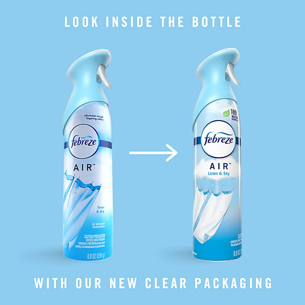 Febreze® Odor-Fighting Air Fresheners, Linen Sky™, 8.8 Oz, Carton Of 6 Fresheners