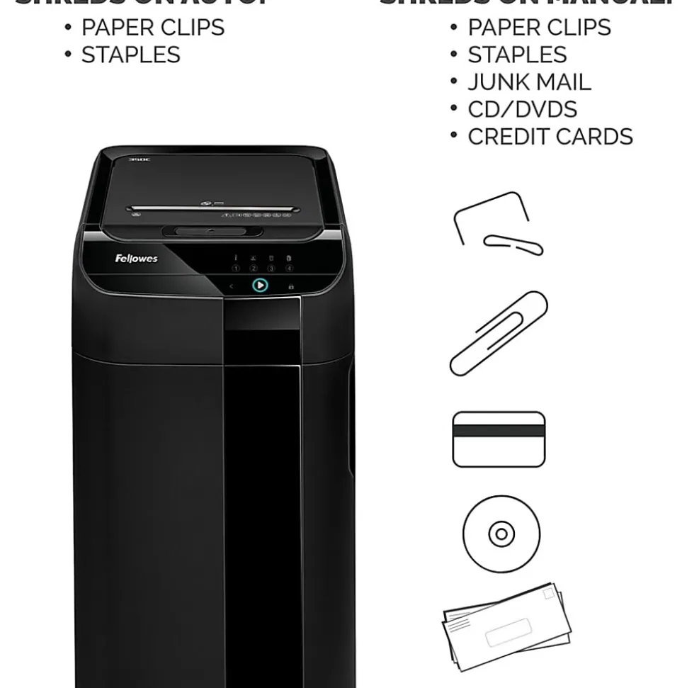 Fellowes® AutoMax™ 350C 350 Sheet Cross-Cut Shredder, 4964001
