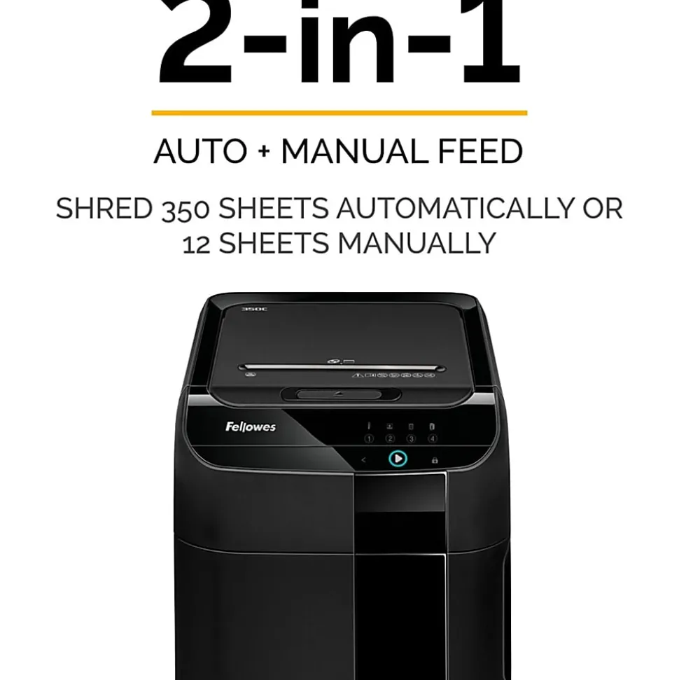 Fellowes® AutoMax™ 350C 350 Sheet Cross-Cut Shredder, 4964001