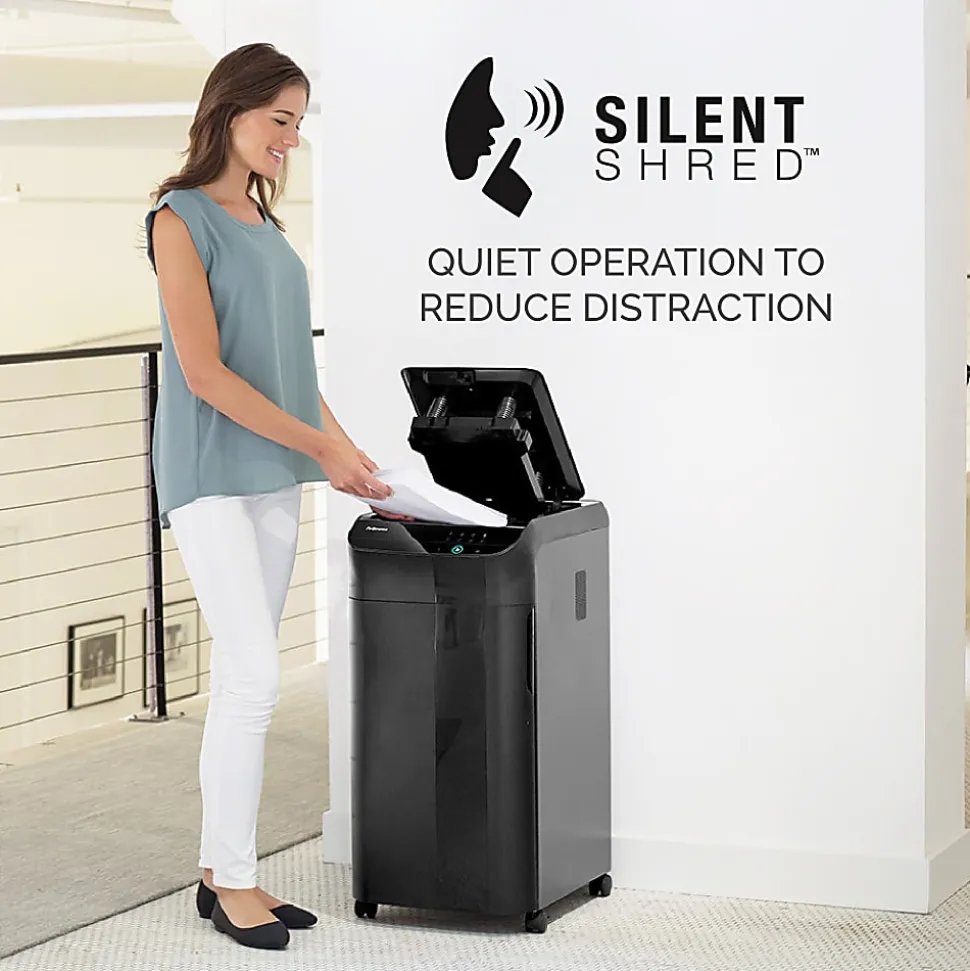 Fellowes® AutoMax™ 600M Auto Feed Micro-Cut 600 Sheet Shredder, Black