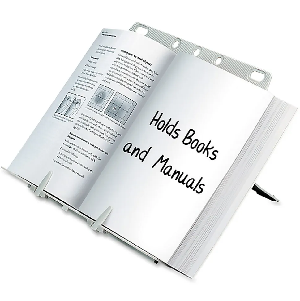 Fellowes® BookLift™ Copyholder, One Book/Pad Capacity, Plastic, Platinum