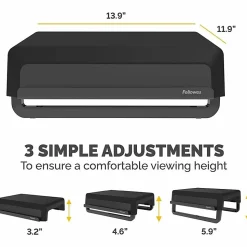 Fellowes Breyta Monitor Stand - Black - Black - For Monitor