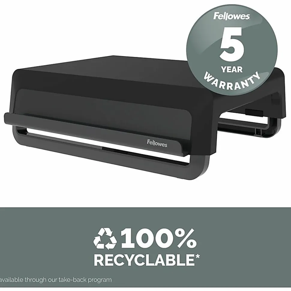 Fellowes Breyta Monitor Stand - Black - Black - For Monitor