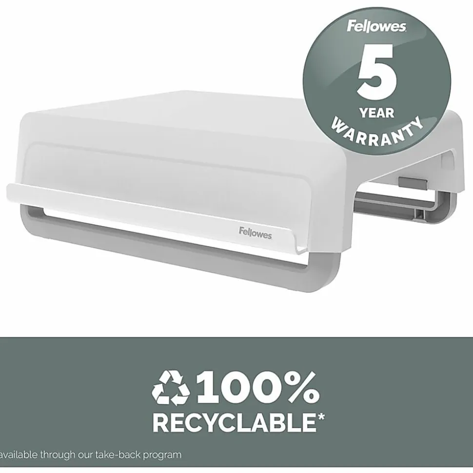 Fellowes Breyta Monitor Stand - White - White - For Monitor
