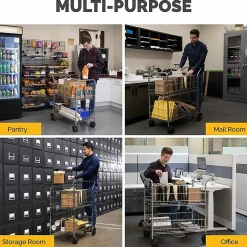 Fellowes® Chrome Mail Cart, 150 Lb. Capacity