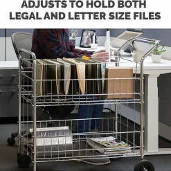 Fellowes® Chrome Mail Cart, 150 Lb. Capacity