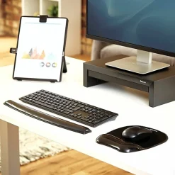 Fellowes® Crystal™ Gel Keyboard Wrist Rest - Black (9112201) - 0.63" x 2.31" x 18.56" Dimension - Black - Gel - Stain Resistant - 1 Pack