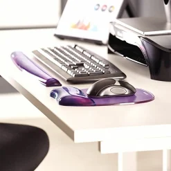 Fellowes® Gel Crystals Mouse Pad With Wrist Rest, 1"H x 7.94"W x 9.25"D, Purple