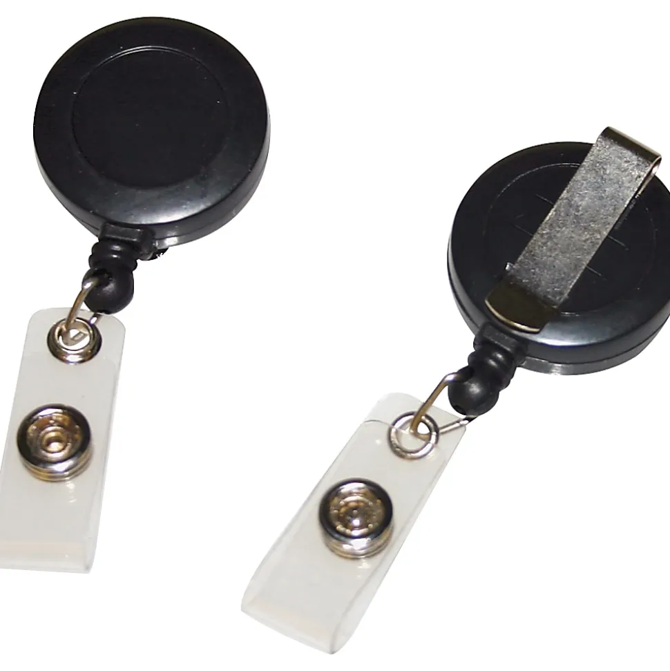Fellowes® Horizontal ID Badge Belt Clips, 4 1/2" x 1 1/4", Black, Pack Of 25