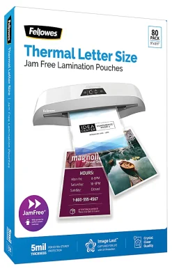 Fellowes® ImageLast Premium UV Thermal Laminating Pouches, Letter Size, 5 Mil, 9
