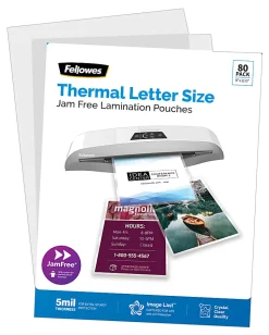 Fellowes® ImageLast Premium UV Thermal Laminating Pouches, Letter Size, 5 Mil, 9