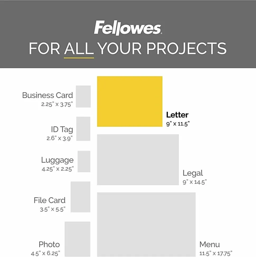 Fellowes® ImageLast UV Thermal Laminating Pouches, Letter Size, 9" x 11-1/2", 3 Mil, Clear, Pack of 160 Pouches