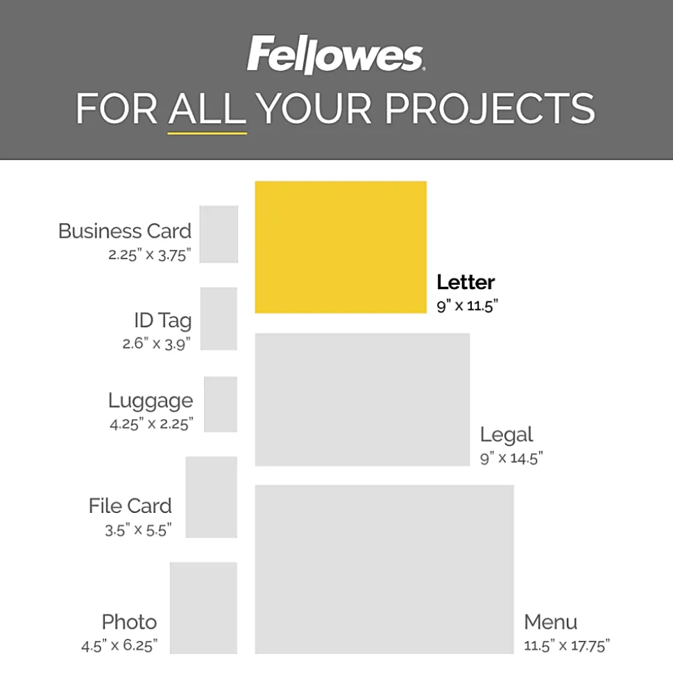 Fellowes® ImageLast UV Thermal Laminating Pouches, Letter Size, 9" x 11-1/2", 3 Mil, Clear, Pack of 160 Pouches