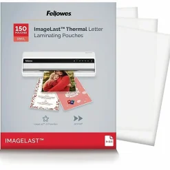Fellowes Laminating Pouches, Glossy, 8.5" x 11", 3 mil Thick, Clear, Pack Of 150