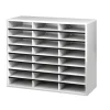Fellowes® Literature Organizer, 24 Compartments, 23 7/16"H x 29 7/16"W x 11 7/8"D, Dove Gray
