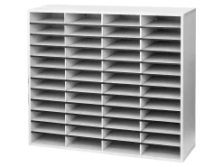 FellowesĀ® Literature Organizer, 48 Compartments, 34 11/16"H x 38 1/4"W x 11 7/8"D, Dove Gray