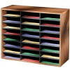 Fellowes® Literature Organizer, 24 Compartments, 23 7/16"H x 29 7/16"W x 11 7/8"D, Oak