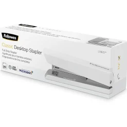 Fellowes® LX820™ Classic Full-Size Desktop Stapler, with Anti-microbial Technology, 20-Sheet Capacity, White