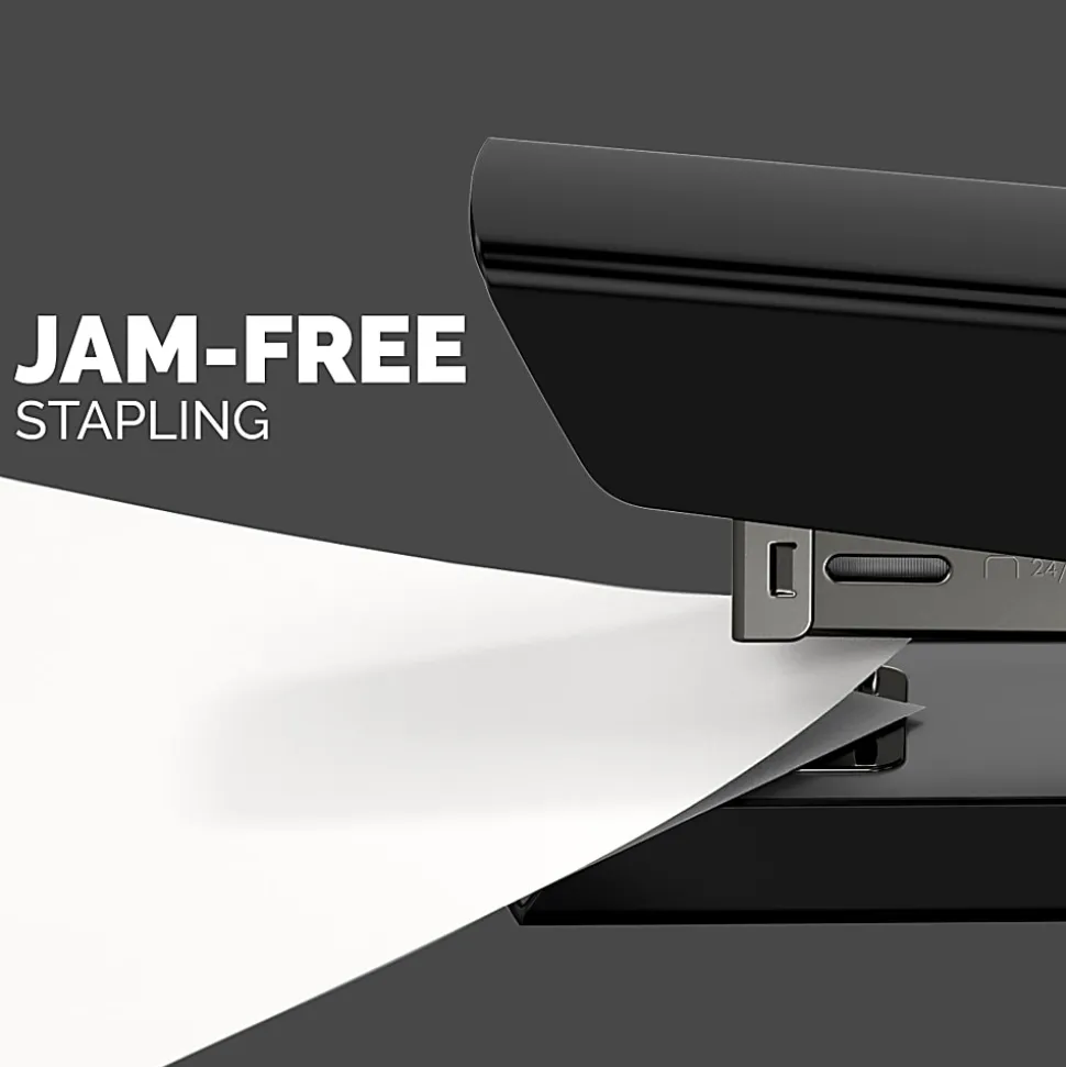 Fellowes® LX820 Classic Full-Size Desktop Stapler with Anti-microbial Technology, 20-Sheet Capacity, Black