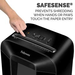 Fellowes® LX85 Cross Cut 12-Sheet Home Office Paper Shredder with SafeSense, Black