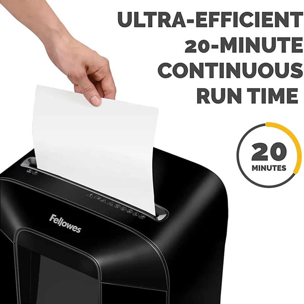 Fellowes® LX85 Cross Cut 12-Sheet Home Office Paper Shredder with SafeSense, Black