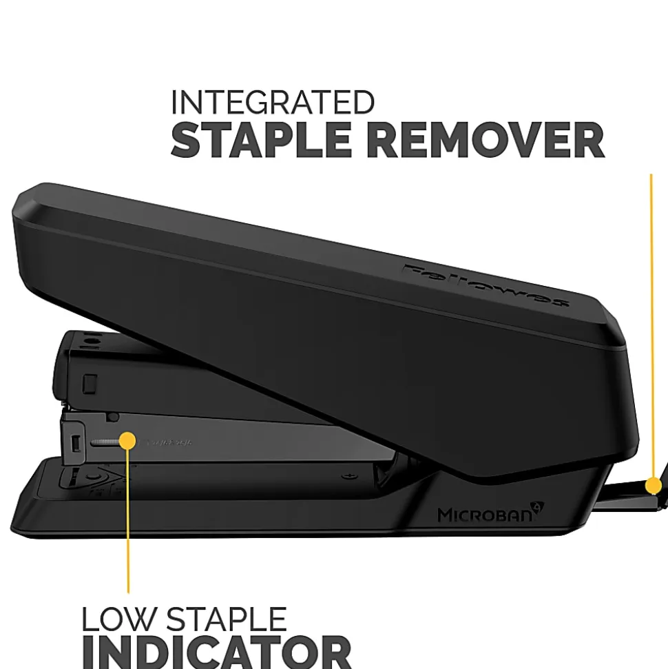 Fellowes® LX850 Full-Strip EasyPress Desktop Stapler, 6-1/4”, Black