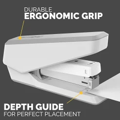 Fellowes® LX850 Full-Strip EasyPress™ Desktop Stapler with Anti-Microbial Technology, 25-sheet Capacity, White