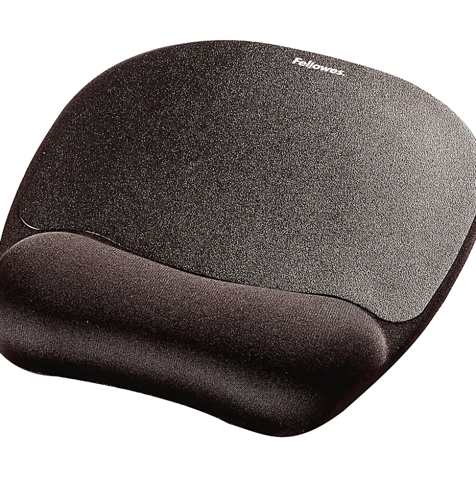 Fellowes® Memory Foam Mouse Pad with Wrist Rest - Black (9176501) - 1"x7.94"x9.25" Dimension - Black - 9176501