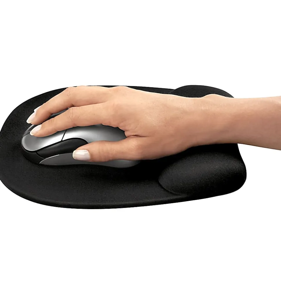 Fellowes® Memory Foam Mouse Pad with Wrist Rest - Black (9176501) - 1"x7.94"x9.25" Dimension - Black - 9176501