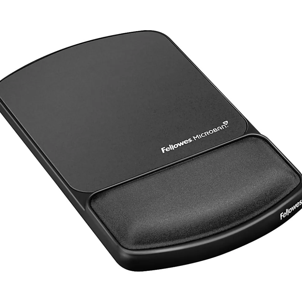 Fellowes Mouse Pad/Wrist Support with Microban Protection, Graphite
