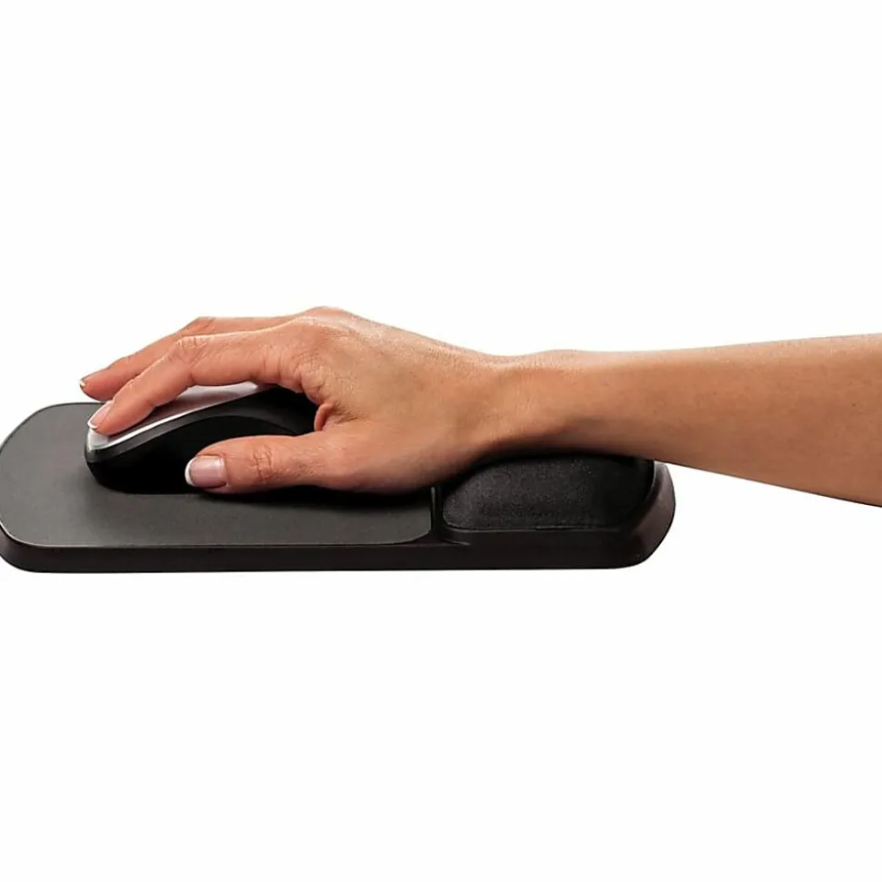 Fellowes Mouse Pad/Wrist Support with Microban Protection, Graphite