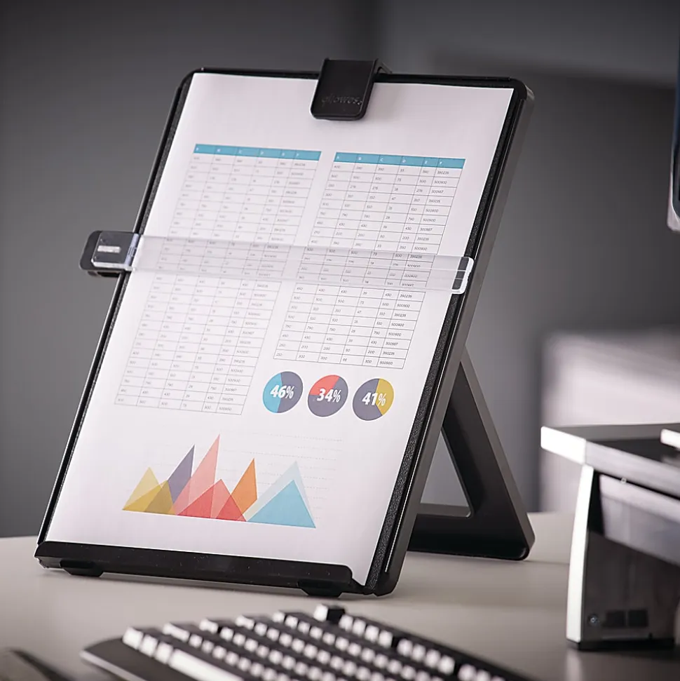 Fellowes® Nonmagnetic Desktop Copyholder, Black