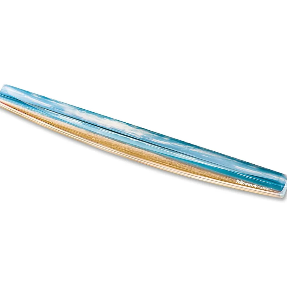 Fellowes® Photo Gel Keyboard Wrist Support with Microban®, Sandy Beach Design, 1Ea, 9179401