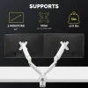 Fellowes® Platinum Series Dual Monitor Arms, Fully Adjustable, Each Arm Holds up to 40" monitor, White