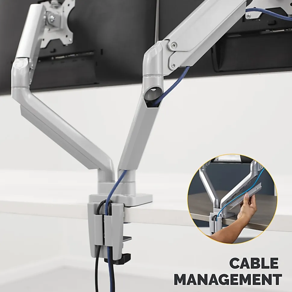 Fellowes® Platinum Series Dual Flat-Panel Monitor Arms, Silver