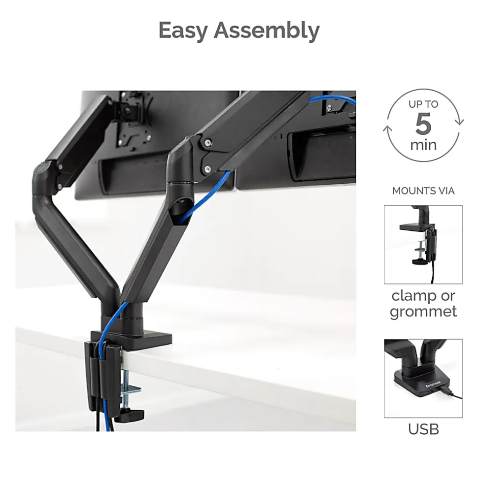 Fellowes® Platinum Series Dual Flat-Panel Monitor Arms