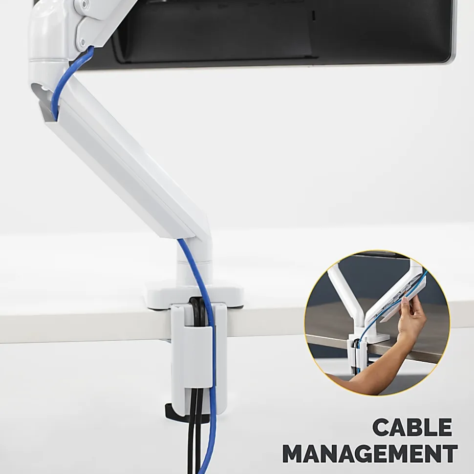 Fellowes® Platinum Series Gas Spring Single Monitor Arm, White
