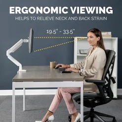 Fellowes® Platinum Series Gas Spring Single Monitor Arm, White