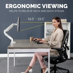 Fellowes® Platinum Series Gas Spring Single Monitor Arm, White