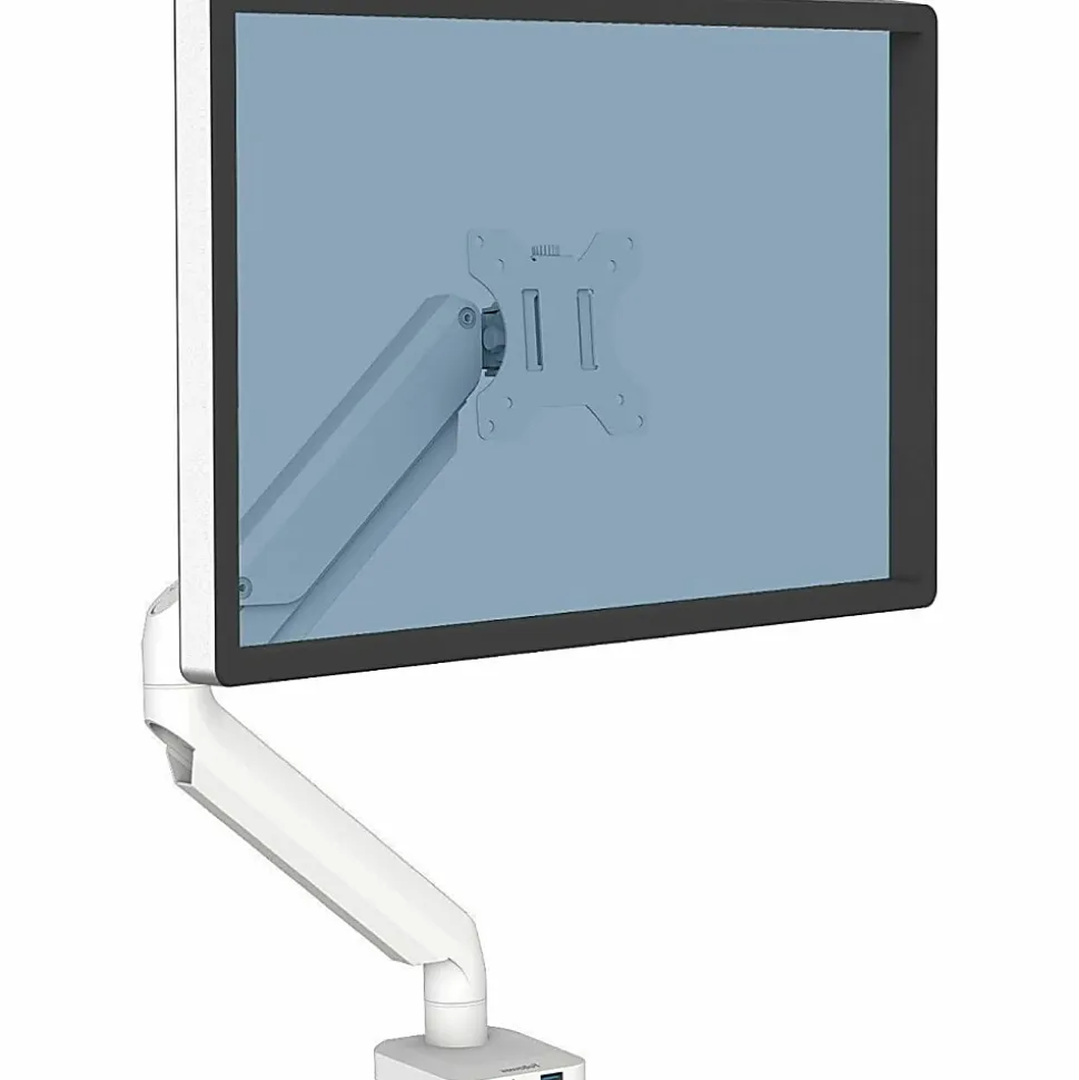 Fellowes® Platinum Series Gas Spring Single Monitor Arm, White