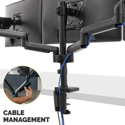 Fellowes® Platinum Series Triple Flat-Panel Monitor Arms, Black
