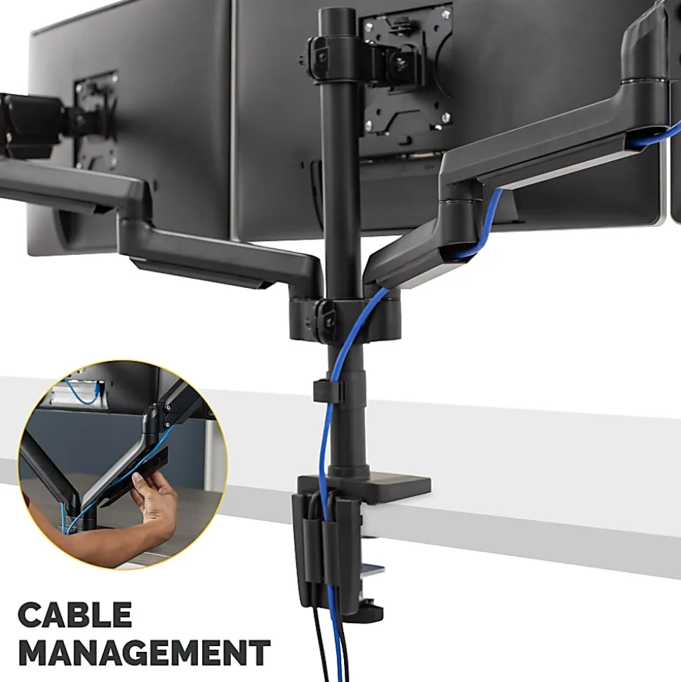 Fellowes® Platinum Series Triple Flat-Panel Monitor Arms, Black