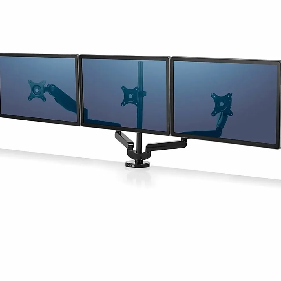 Fellowes® Platinum Series Triple Flat-Panel Monitor Arms, Black