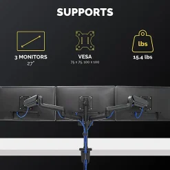 Fellowes® Platinum Series Triple Flat-Panel Monitor Arms, Black