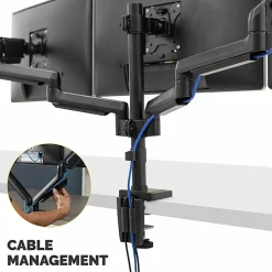 Fellowes® Platinum Series Triple Flat-Panel Monitor Arms, Black